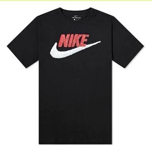 Nike‎ Futura Logo Round Neck Sports Short Sleeve Black M Nwt